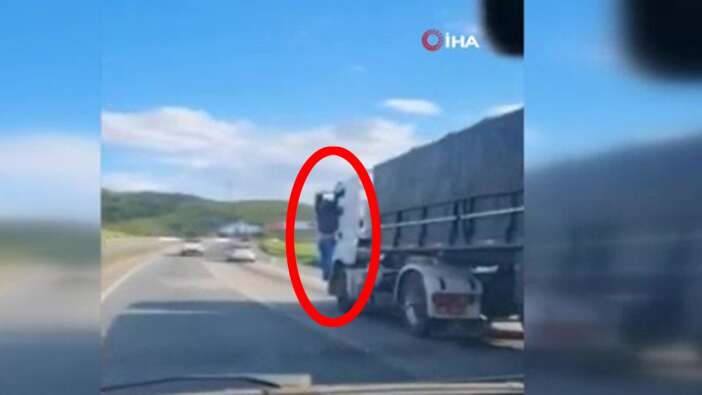 Eşinin katili sürücü kaçmasın diye kamyona 32 kilometre asılı kaldı