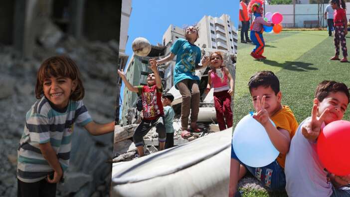 Gazzeli çocuklar savaşın izlerini silmeye çalışıyor
