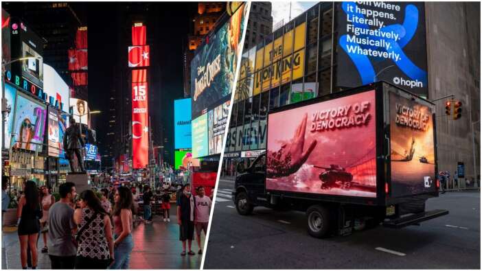 New York'ta ABD'deki FETÖ'cüleri çıldırtan gösteri: 'Türkiye Geçilmez' yazılı Türk Bayrağı dalgalandırıldı!