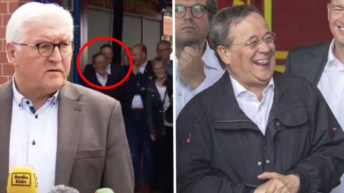 Dünya bu skandalı konuşuyor: Merkel'in veliahtı afet bölgesinde kahkaha attı!