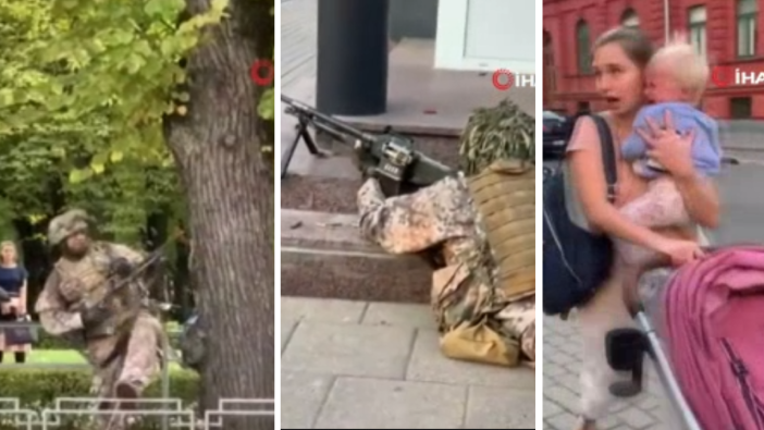 İnanılmaz görüntüler! Sokak ortasında askeri tatbikat yaptılar