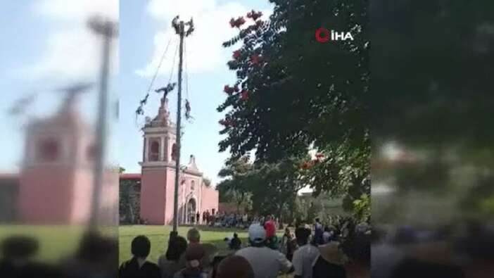 Meksika’da Ölüler Günü’nde bir adam 20 metre yükseklikten yere çakıldı