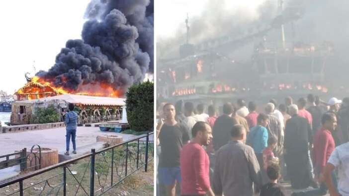 Nil Nehri'nin gözde gemisi alev alev yandı