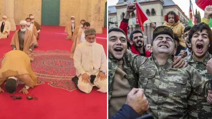 44 gün süren Karabağ zaferinin yıl dönümünde Şuşa'da şükür namazı kılındı! Duygulandıran anlar...