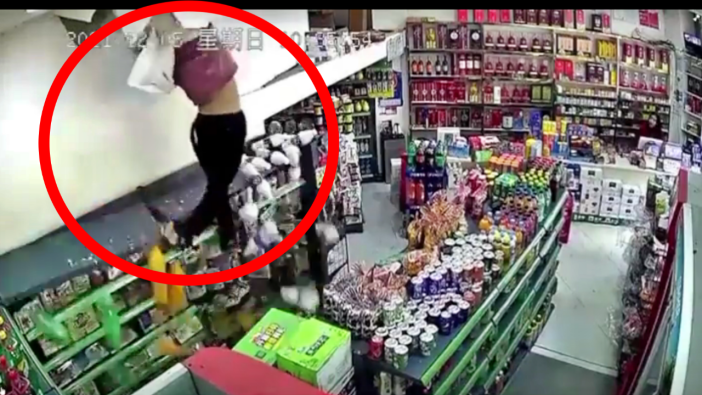 Evinde zıplayan kadın zemini delerek alt kattaki markete düştü!