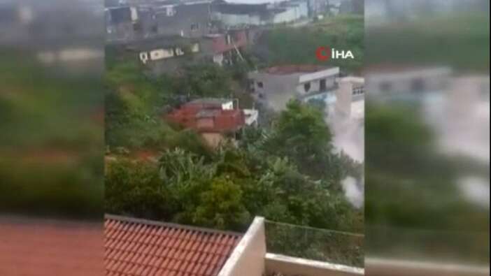 Evler toprak altında kaldı! Çığlık çığlığa o anı görüntüledi