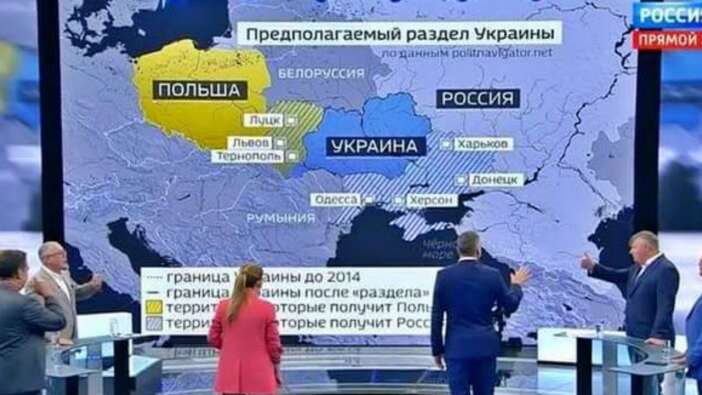 Rus Devlet Televizyonunda 'Savaş sonrası Ukrayna' haritası!