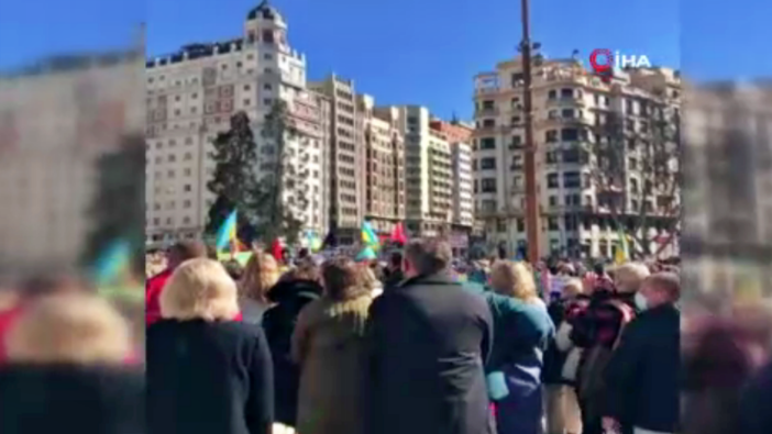 İspanya'nın başkentinde Rusya karşıtı protesto!