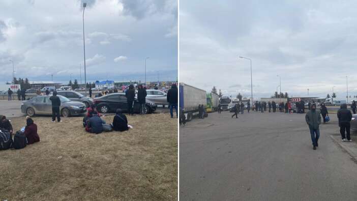 Ukrayna-Polonya sınırında tansiyon yükseliyor! Vatandaşlar, -10 derecede bekliyor...