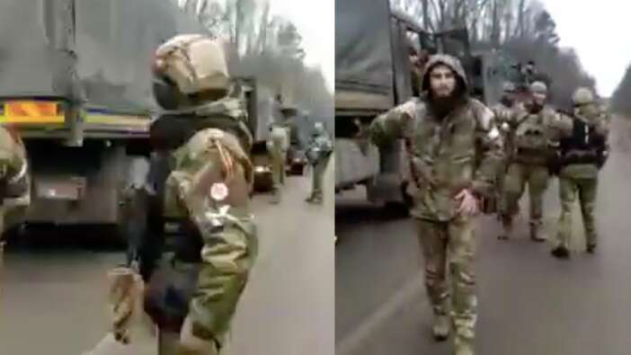Rusya yanlısı Çeçenler Kiev'in yakınlarında bekliyor: Son görüntüler geldi