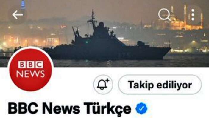 BBC Türkçe Twitter'daki kapak resmine Boğaz'ı geçen Rus gemisi koydu!