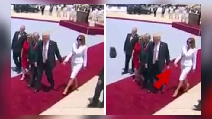 Melania Trump, eşi Donald Trump'ın eline vurdu! İşte o anlar... / VİDEO