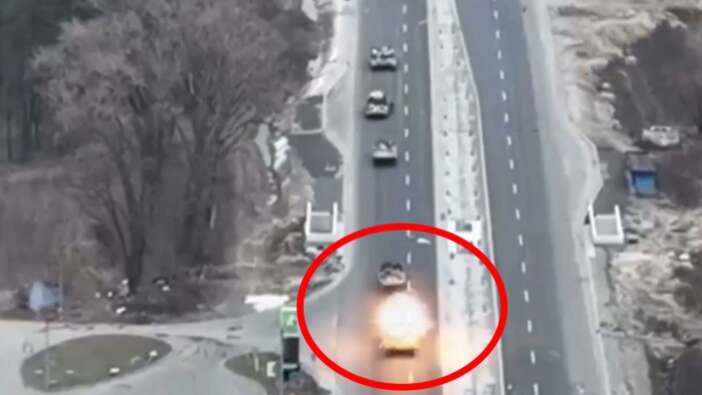 Kiev’e saldırmaya hazırlanan Rus tankları böyle imha edildi