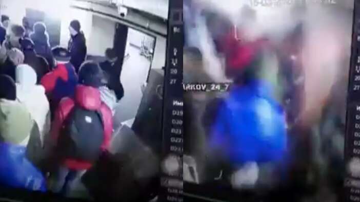 Bu görüntüler Harkov'da çekildi... Markette sıra bekleyen siviller bombaların hedefi oldu