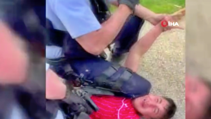 Alman polisinin bir Türk çocuğunu darp ettiği anların görüntüleri!