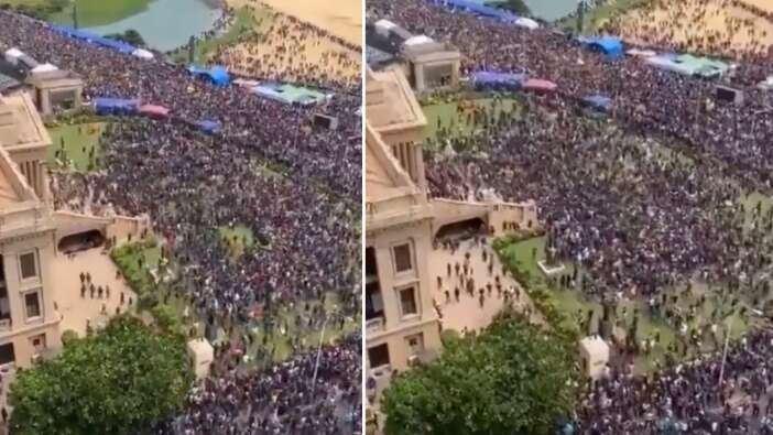 Sri Lanka'da protestocular hükümet binasını bastı: Devlet Başkanı güvenlik güçleri tarafından kaçırıldı!