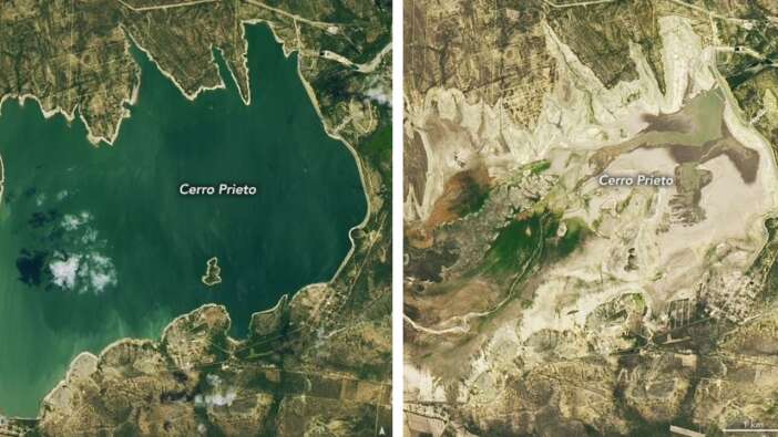 NASA, Meksika'da kuraklığın geldiği boyutu uzaydan fotoğrafladı