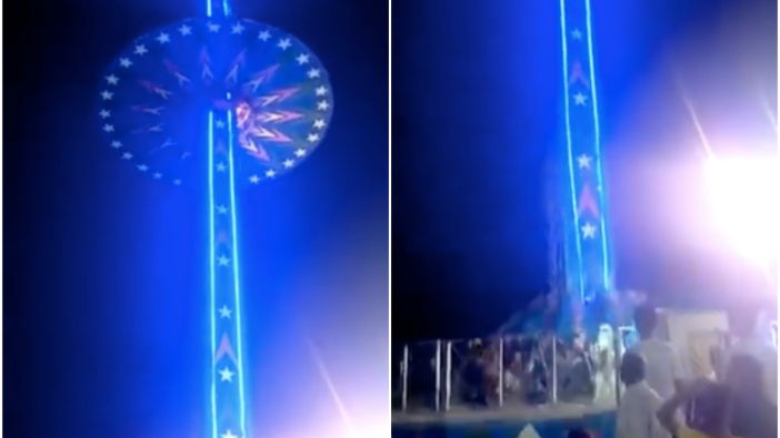 Hindistan'da lunapark kazası: Kule asansör bir anda yere çakıldı!