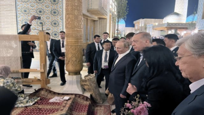 Cumhurbaşkanı Erdoğan, Putin, Reisi, Aliyev ve diğer liderler bir araya geldi