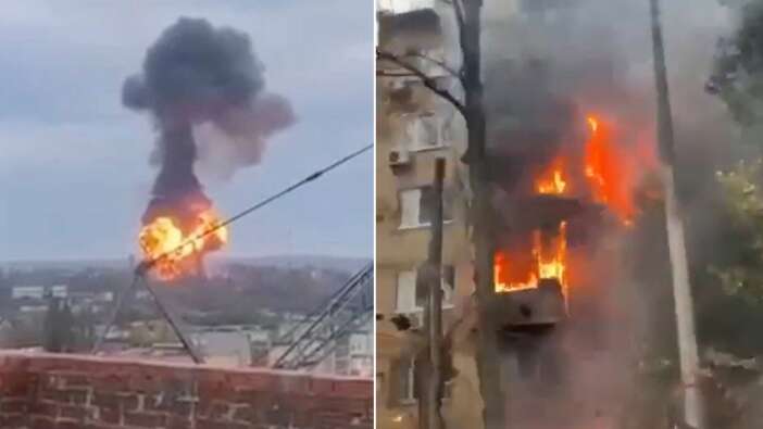 Kiev'in ardından Harkiv ve Lviv'de de patlama sesleri! Yerleşim yerleri vuruldu...