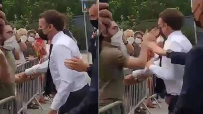 Macron'un tokat yediği anın farklı açıdan videosu ortaya çıktı