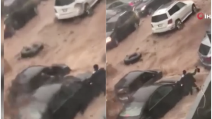 Lübnan’ı sel vurdu: Araçlar sel sularına kapıldı