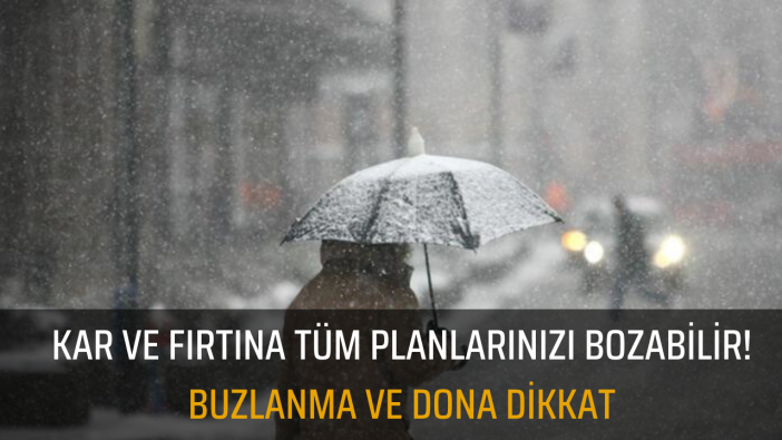 Kar ve fırtına tüm planlarınızı bozabilir! Buzlanma ve dona dikkat! Meteoroloji 15 il için sarı kodlu uyarı yaptı