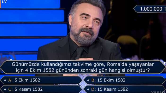 Oktay Kaynarca'dan büyük başarı! 1 milyon TL'lik soruyu açtıran 5. yarışmacı oldu