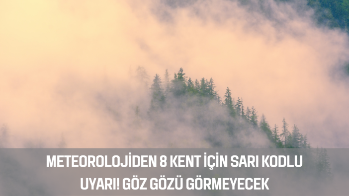Meteorolojiden 8 kent için sarı kodlu uyarı! Göz gözü görmeyecek