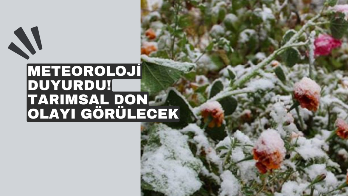 Meteoroloji duyurdu! Tarımsal don olayı görülecek