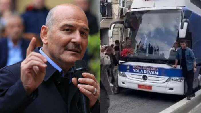 Süleyman Soylu, Beyoğlu'nda seçim otobüsüyle gezerken 'İlle de Roman Olsun' şarkısını söyledi