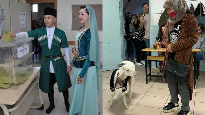 Yurttan ilginç seçim manzaraları: Renkli görüntüler ortaya çıktı