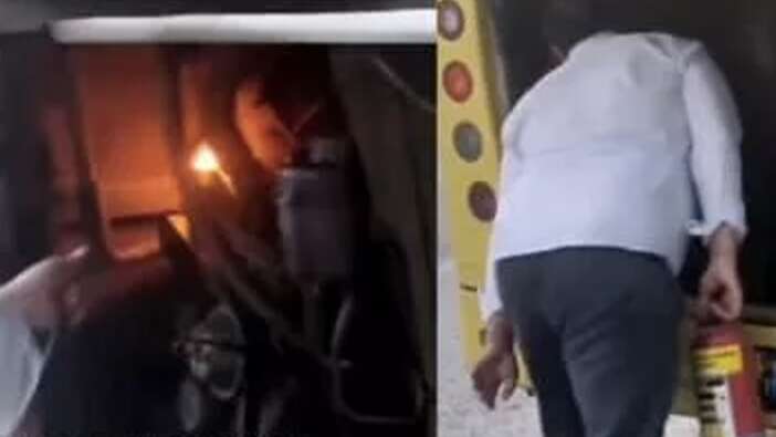 Bakımsız İETT otobüsünde yangın çıktı, şoför üfleyerek söndürmeye çalıştı