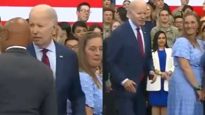 ABD Başkanı Joe Biden yine garip hareketler yapınca görevliler olaya el attı