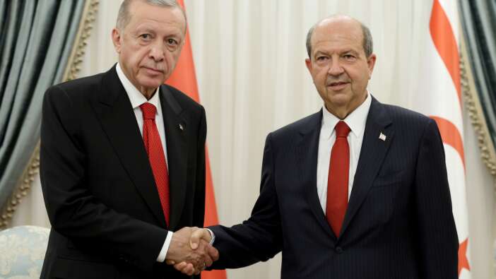 Cumhurbaşkanı Erdoğan, KKTC Cumhurbaşkanı Tatar ile görüştü