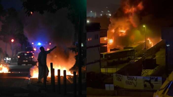 Fransa'da otobüsler böyle ateşe verildi