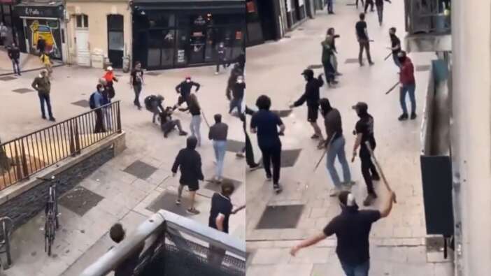 Fransa'da iç savaş tehlikesi: Aşırı sağcılar sokağa inip protestoculara saldırmaya başladı!