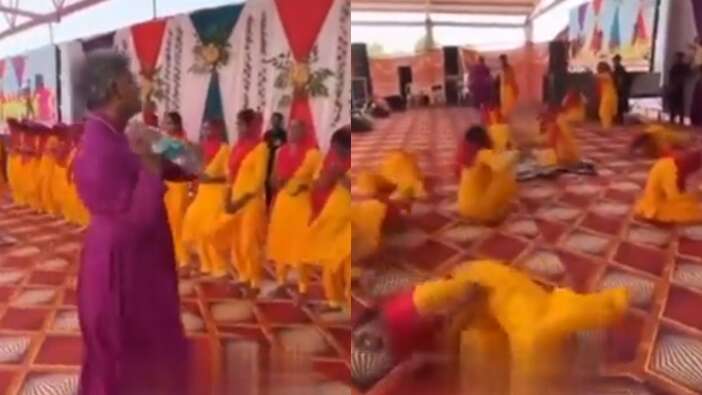 Hindistan'da kadınlara özel bir garip vaftiz töreni: Kutsal suyu atınca kendilerinden geçtiler