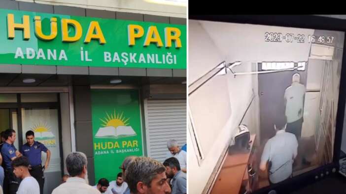 HÜDA PAR Adana İl Başkanlığı'na saldırı! Yeni görüntüler ortaya çıktı...