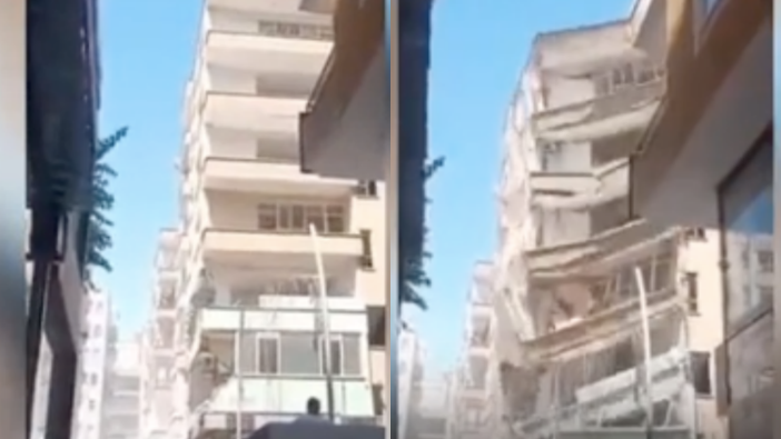 Şanlıurfa'da hasarlı bina ıslık sesiyle yıkıldı