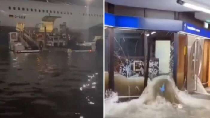 Alman 'mühendislik harikası' sular altında! İstanbul Havalimanı'nı karalamaya çalışanlar iyi izlesin