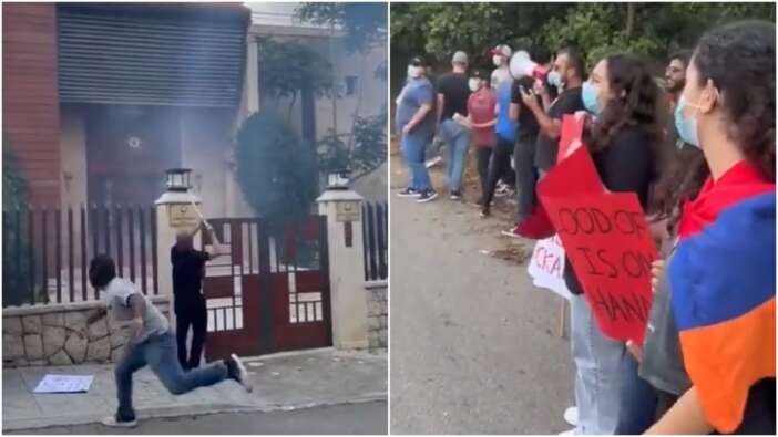 Ermenilerden Lübnan'daki Azerbaycan Büyükelçiliğine çirkin saldırı!