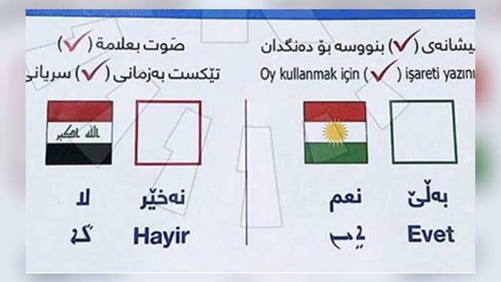 Barzani geri adım atmıyor! IKBY referandum için 3 dilli pusula bastırdı...