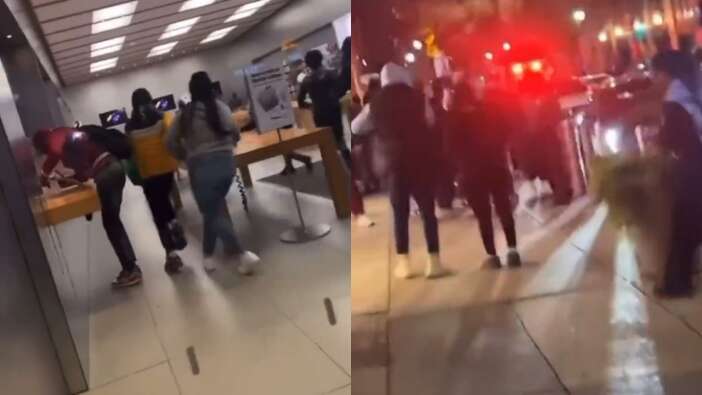Apple mağazası yağmalandı! Ne varsa aldılar, kırıp, yere fırlattılar