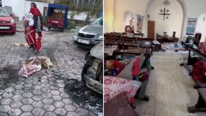 İsrail'in katliam yaptığı hastane sabah saatlerinde böyle görüntülendi!