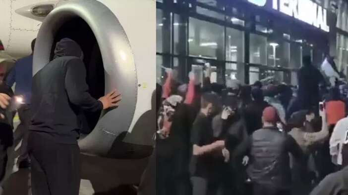 Dağıstan'da İsraillilerin geldiğini öğrenen yüzlerce kişi uçağı bastı!