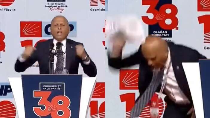 Kurultayda mikrofonu kapatılan CHP'li adeta çıldırdı!