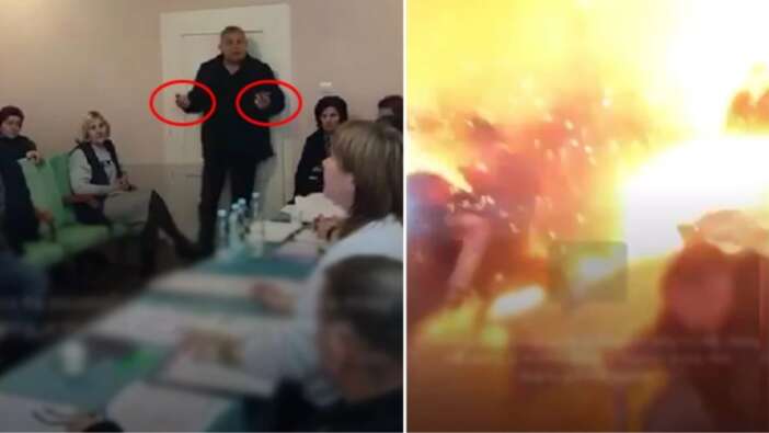Ukrayna'da toplantıyı basan milletvekili el bombalarıyla odayı havaya uçurdu! Anbean kamerada...