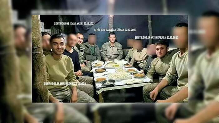 Kahraman şehitlerimizin aynı sofradaki son yemeği: Geriye yürek burkan bu fotoğraf kaldı...