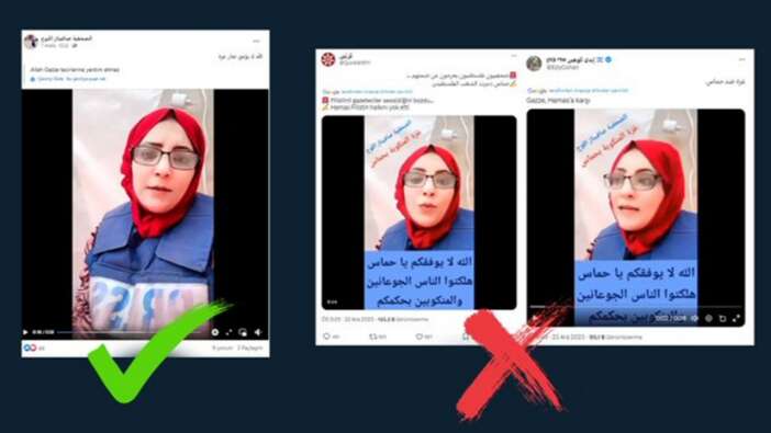 Dezenformasyonla Mücadele Merkezi, İsrail propaganda hesaplarının ''Filistinli gazeteciler Hamas'ın Gazze'yi yok ettiğini söyledi'' iddiasını yalanladı